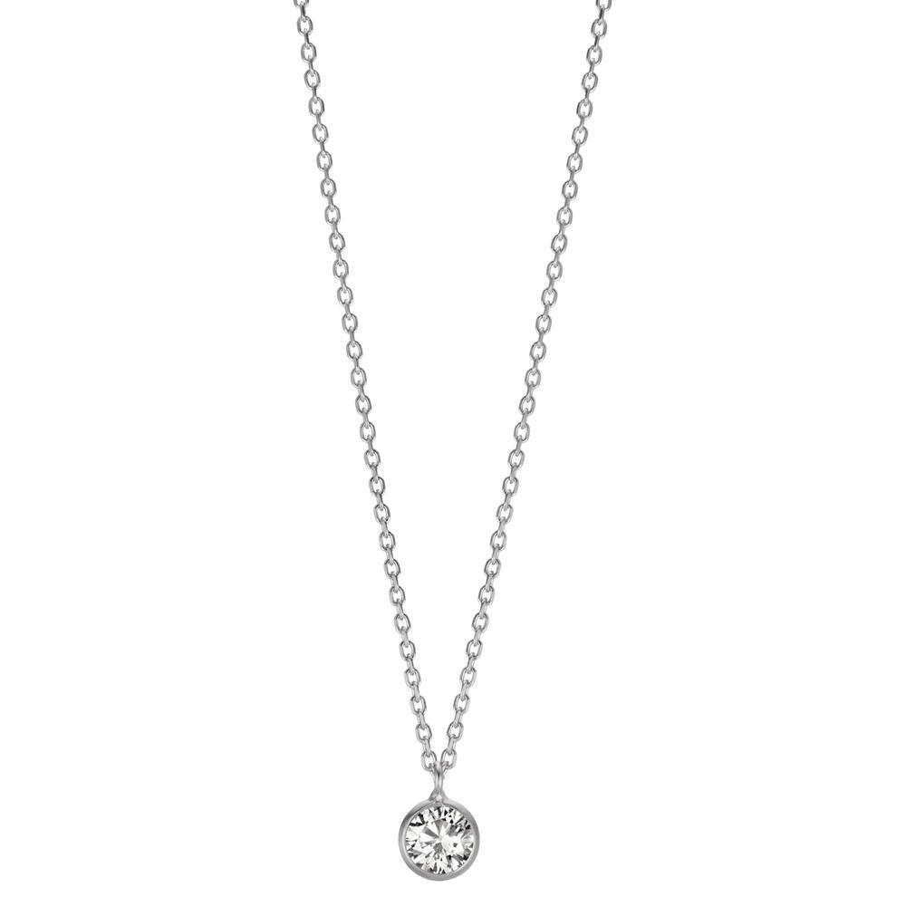 Necklace Silver Zirconia 5.5 mm Rhodium plated 38 cm