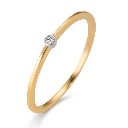 Stacking ring 18k Yellow Gold Lab-grown Diamond 0.01 ct, w-si Bicolor