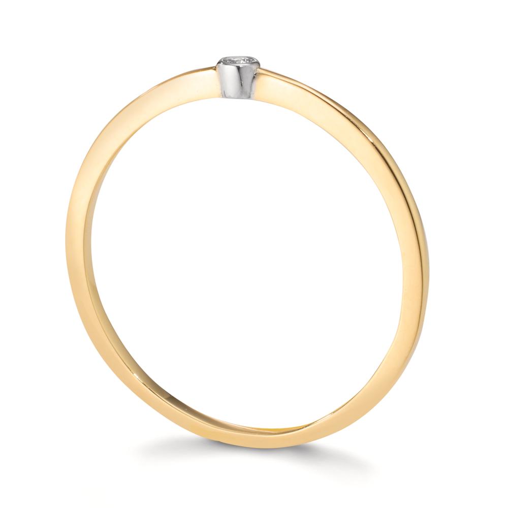 Stacking ring 18k Yellow Gold Lab-grown Diamond 0.01 ct, w-si Bicolor