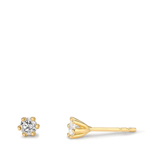 Stud earrings 18k Yellow Gold Lab-grown Diamond 0.30 ct, 2 Stones, w-si Ø4 mm