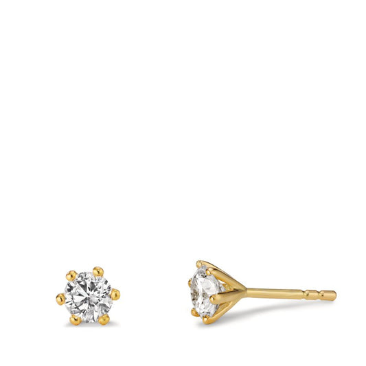 Stud earrings 18k Yellow Gold Lab-grown Diamond 0.50 ct, 2 Stones, w-si Ø4.8 mm