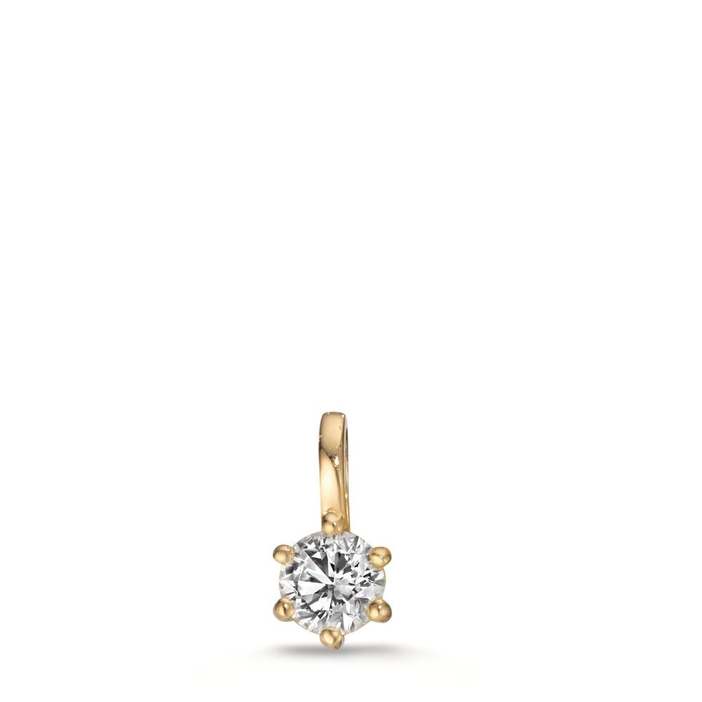 Pendant 18k Yellow Gold Lab-grown Diamond 0.20 ct, w-si Ø4.3 mm