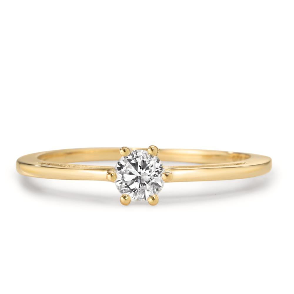 Solitaire ring 18k Yellow Gold Lab-grown Diamond 0.20 ct, w-si