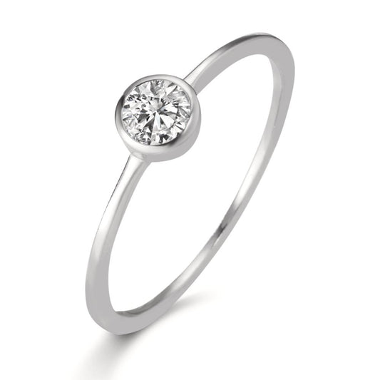 Solitaire ring 18k White Gold Lab-grown Diamond 0.20 ct, w-si Ø4.5 mm