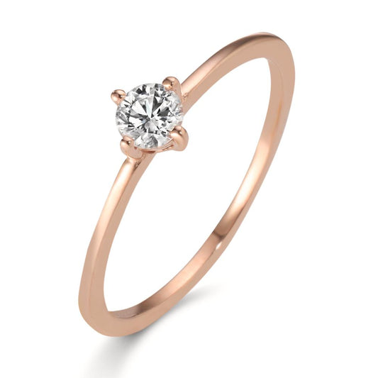 Solitaire ring 18k Red Gold Lab-grown Diamond 0.20 ct, w-si