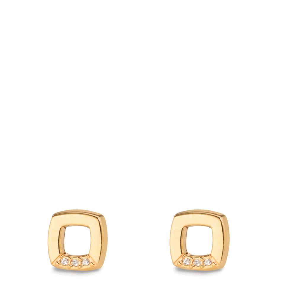 Stud earrings 9k Yellow Gold Zirconia 6 Stones Ø6.5 mm