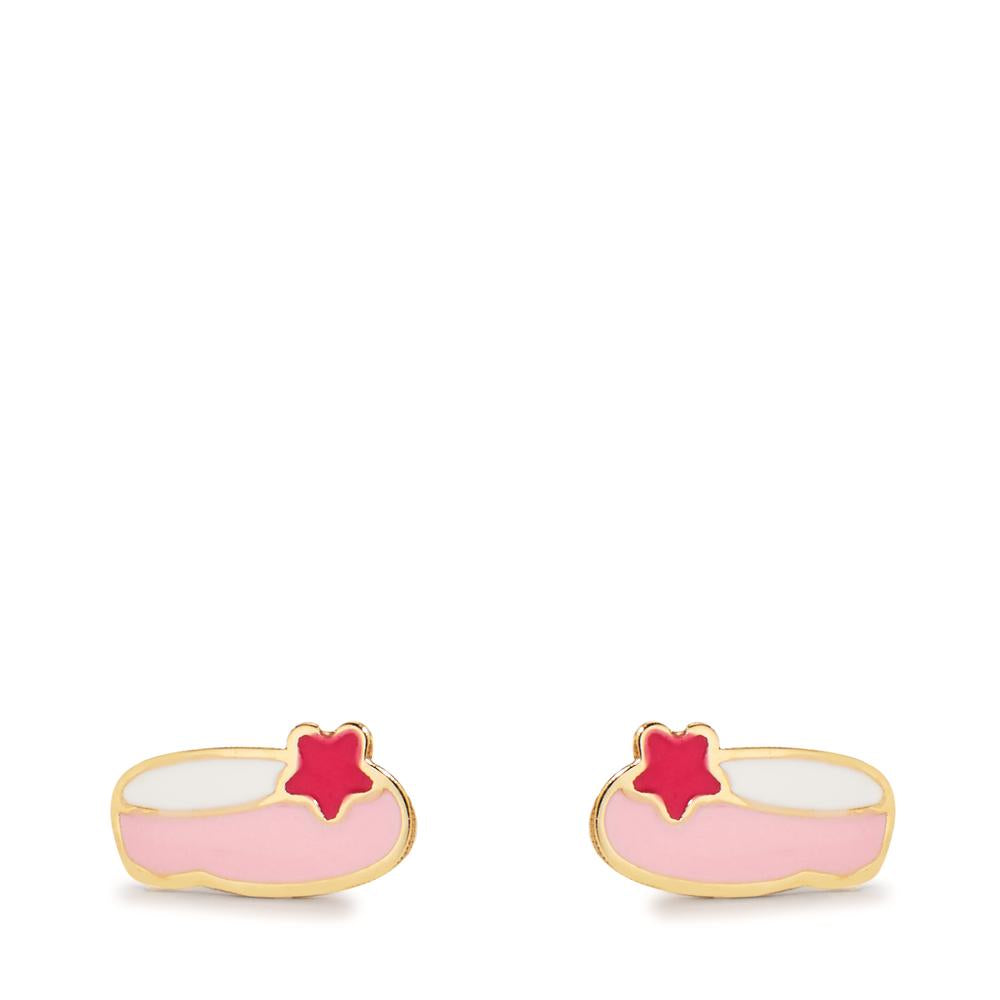 Stud earrings 9k Yellow Gold Lacquered Ballet