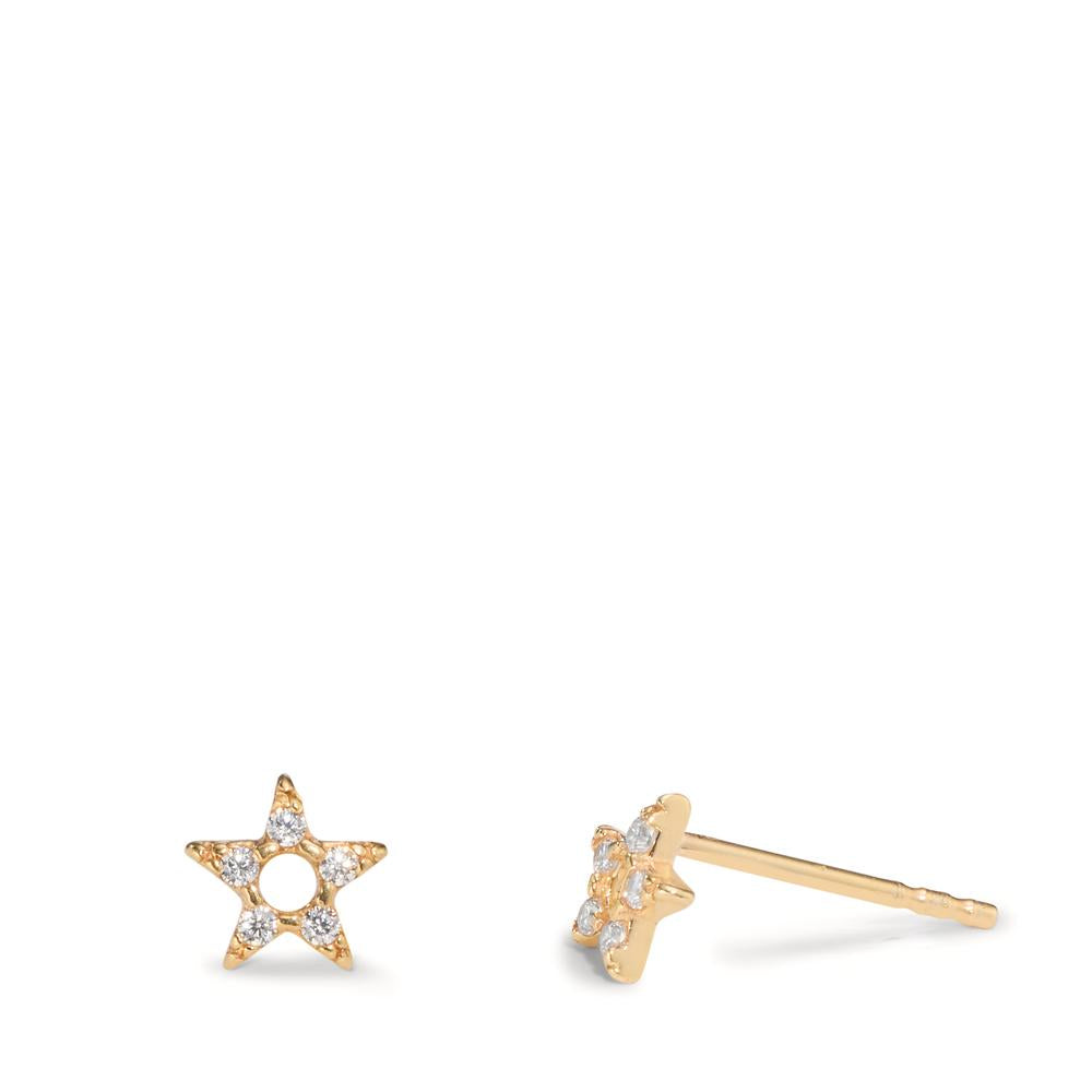 Stud earrings 9k Yellow Gold Zirconia Star Ø5 mm