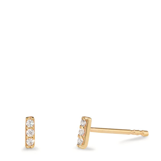 Stud earrings 9k Yellow Gold Zirconia 6 Stones