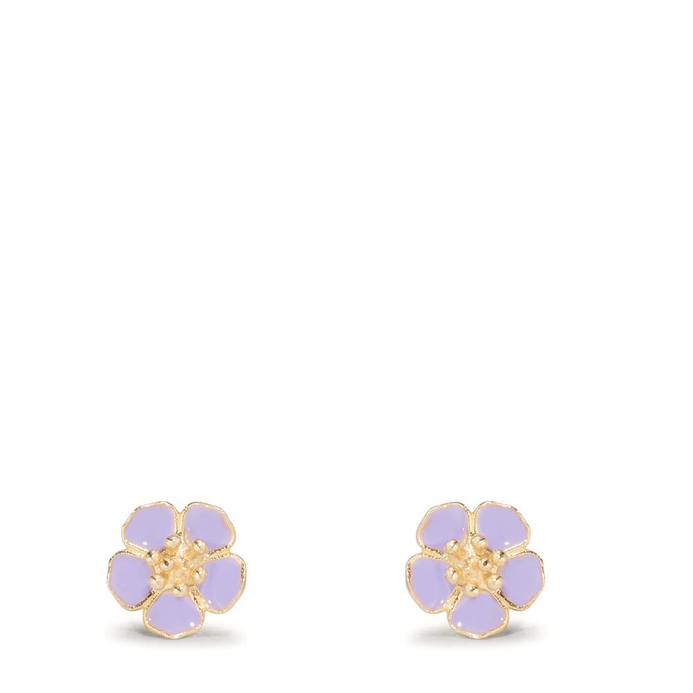 Stud earrings 9k Yellow Gold Lacquered Flower Ø5.5 mm