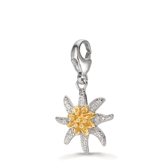 Charms Silver Yellow Bicolor Edelweiss Ø15 mm