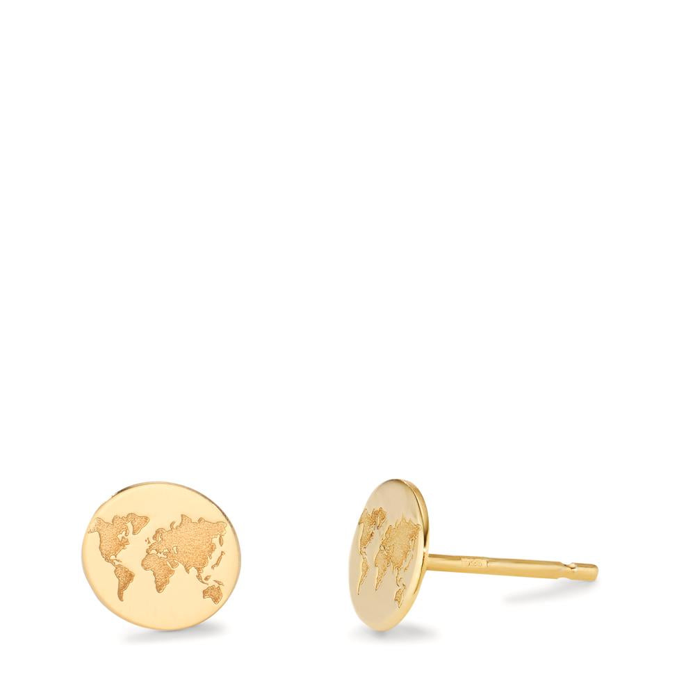 Stud earrings Silver Yellow Gold plated Globe