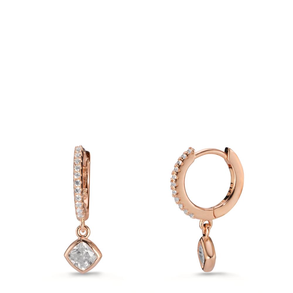 Hinged hoop Silver Zirconia Rose Gold plated