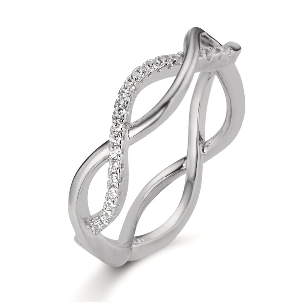 Ring Silver Zirconia Rhodium plated Infinity