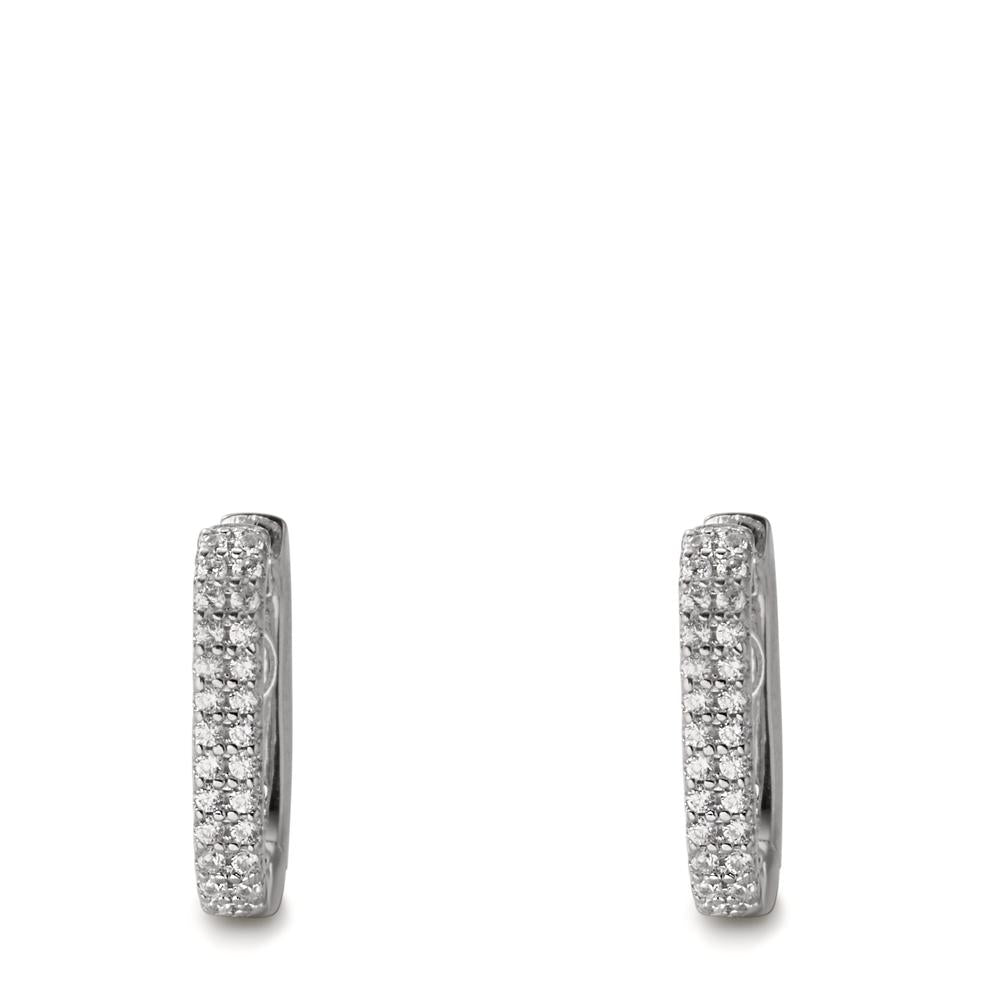 Hinged hoop Silver Zirconia Rhodium plated