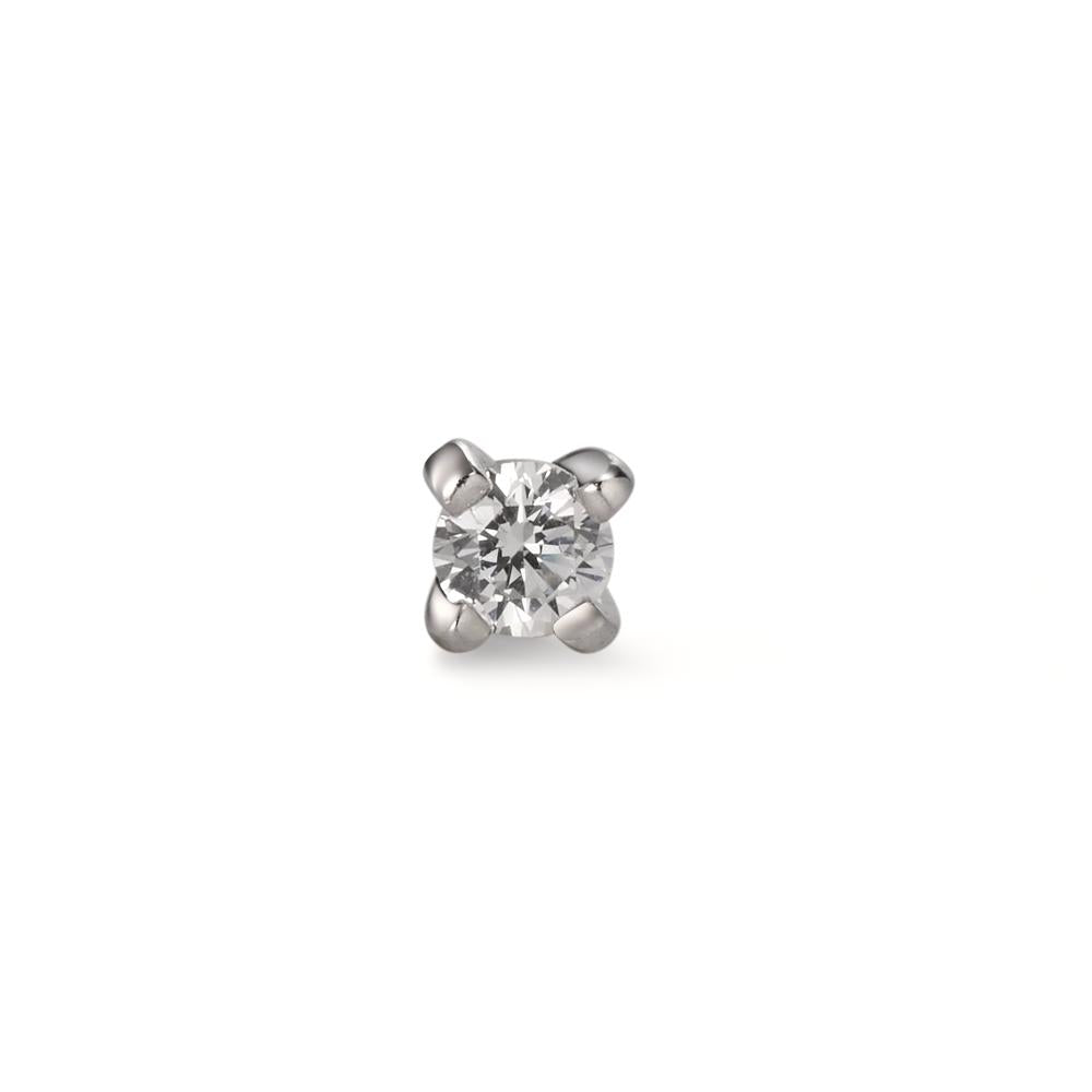 Piercing Silver Zirconia Rhodium plated Ø4 mm