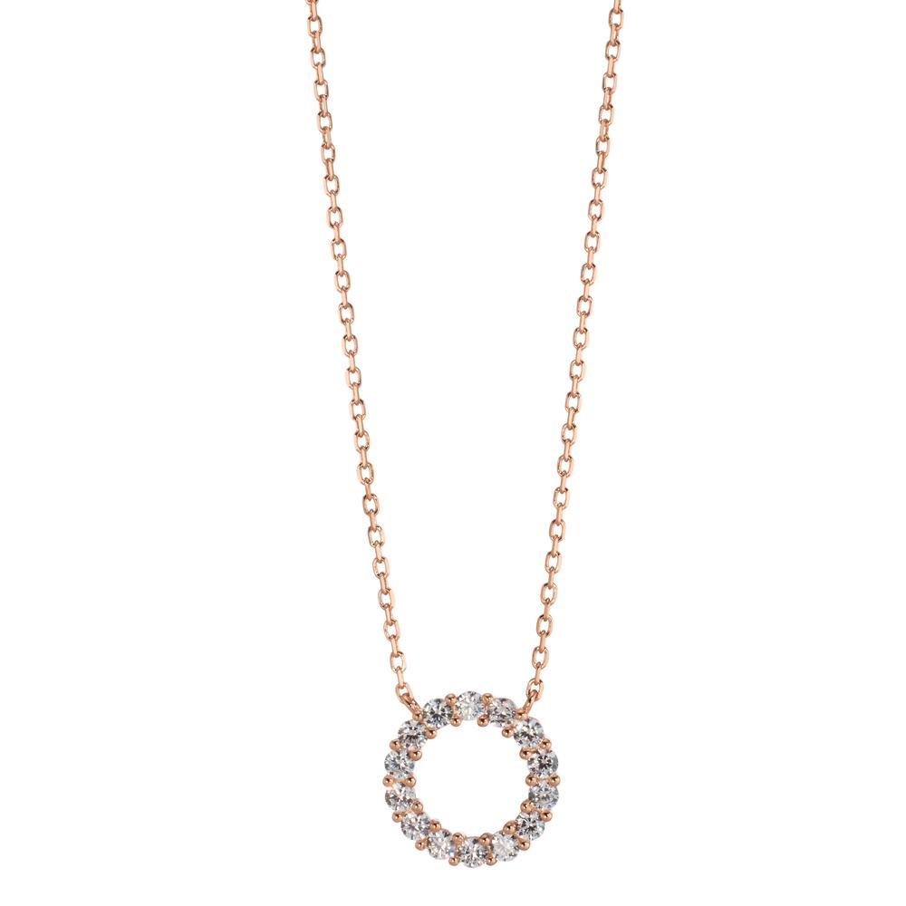 Necklace Silver Zirconia Rose Gold plated 40-45 cm