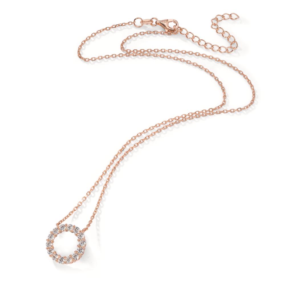 Necklace Silver Zirconia Rose Gold plated 40-45 cm