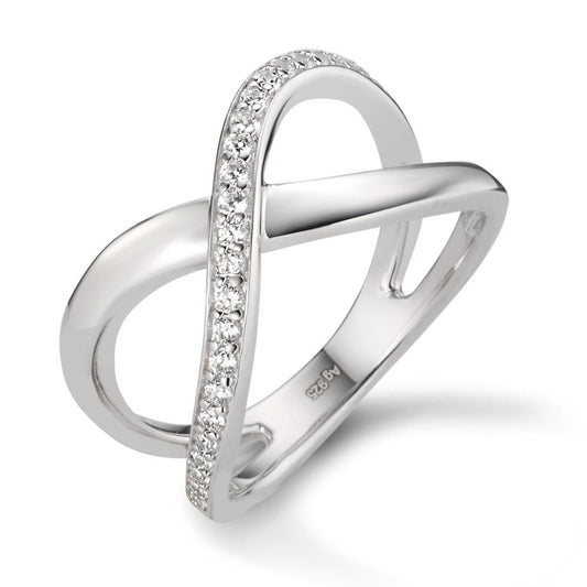 Ring Silver Zirconia Rhodium plated