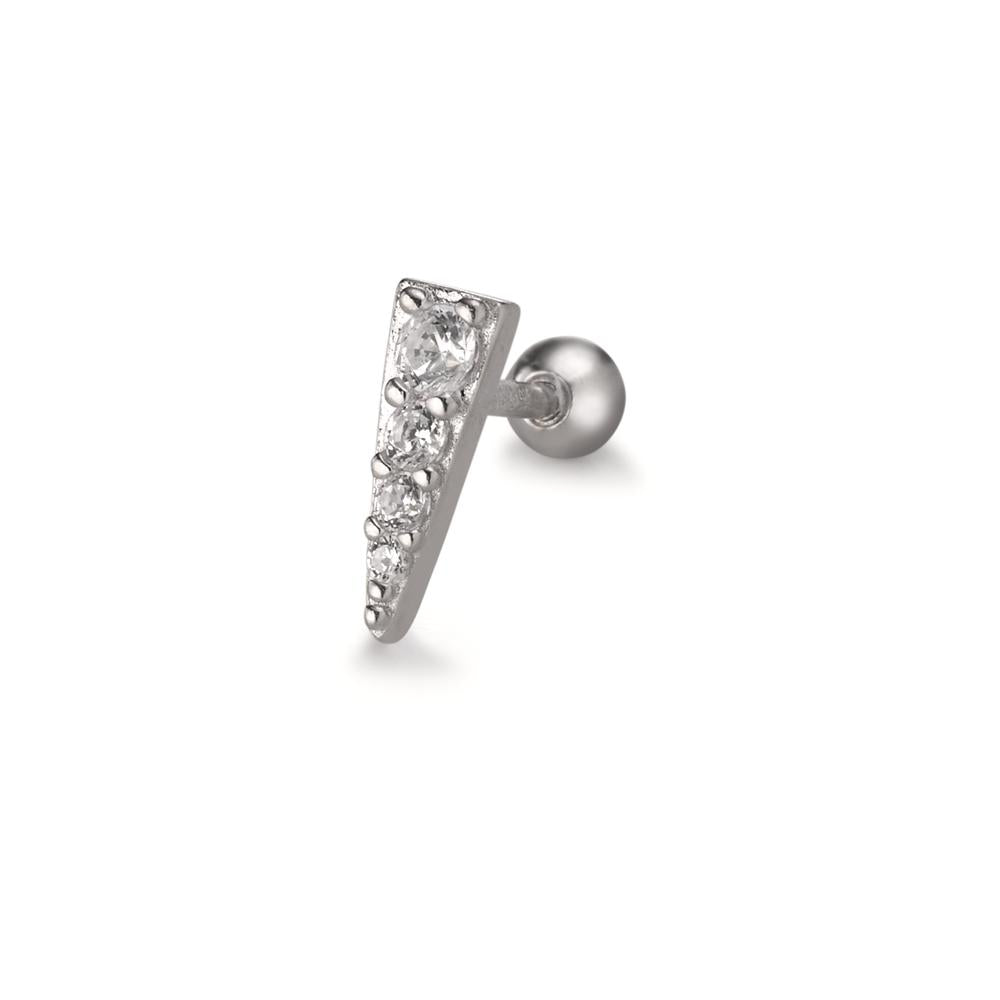 Piercing Silver Zirconia 4 Stones Rhodium plated