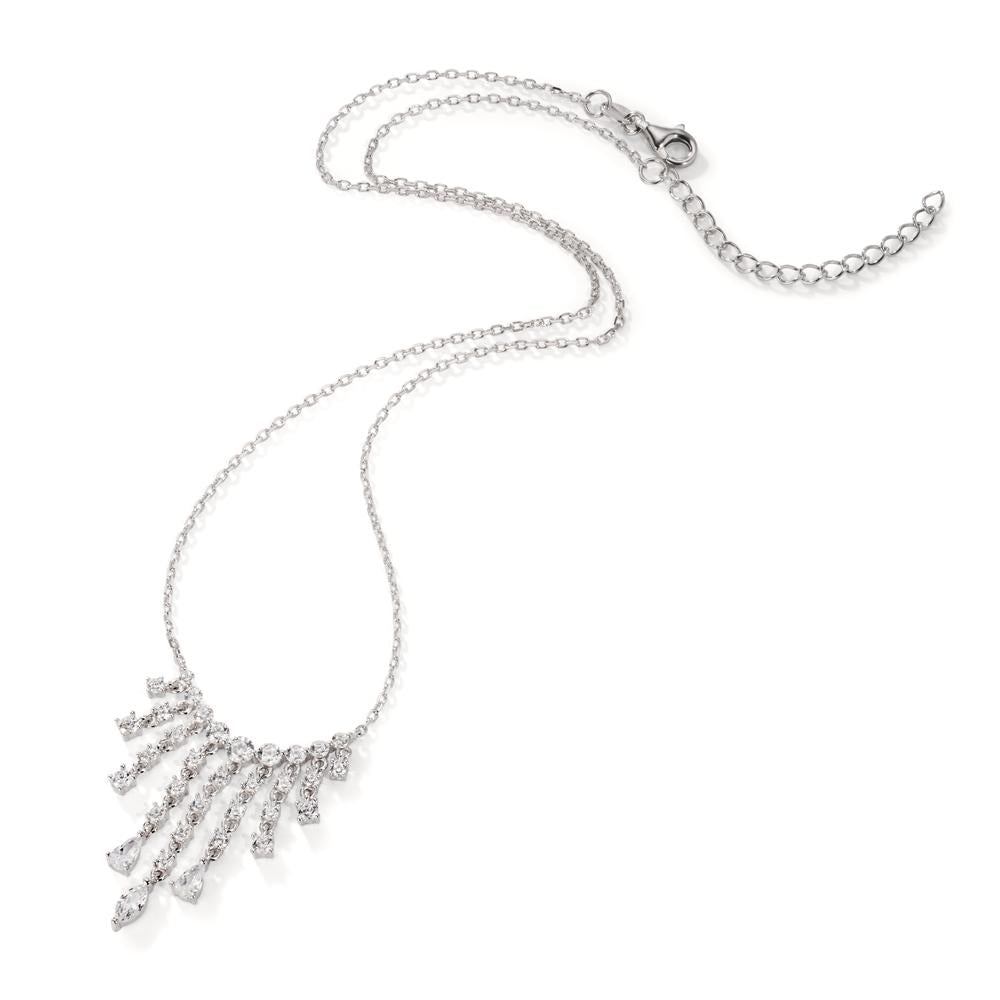 Necklace Silver Zirconia Rhodium plated 40-45 cm