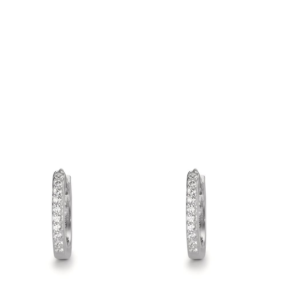 Hinged hoop Silver Zirconia 20 Stones Rhodium plated