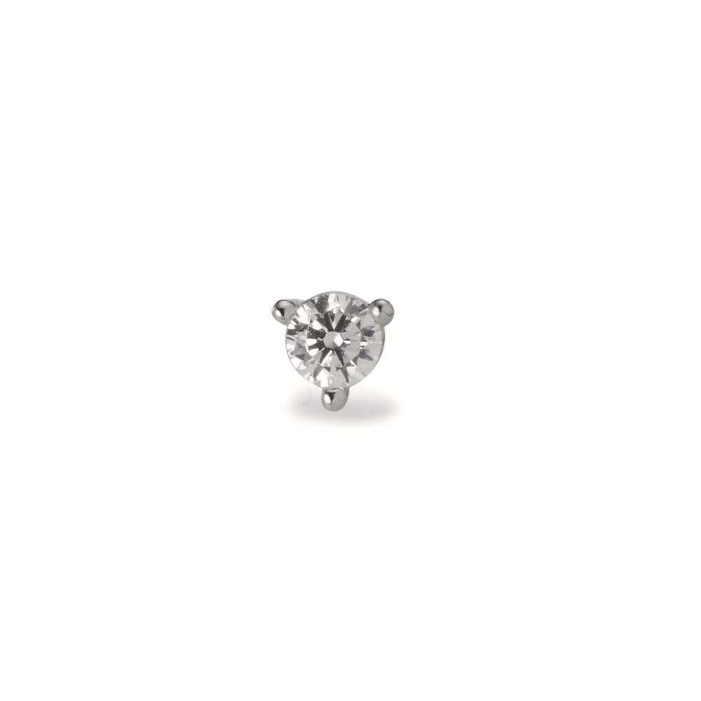 Piercing Silver Zirconia Rhodium plated Ø3.5 mm