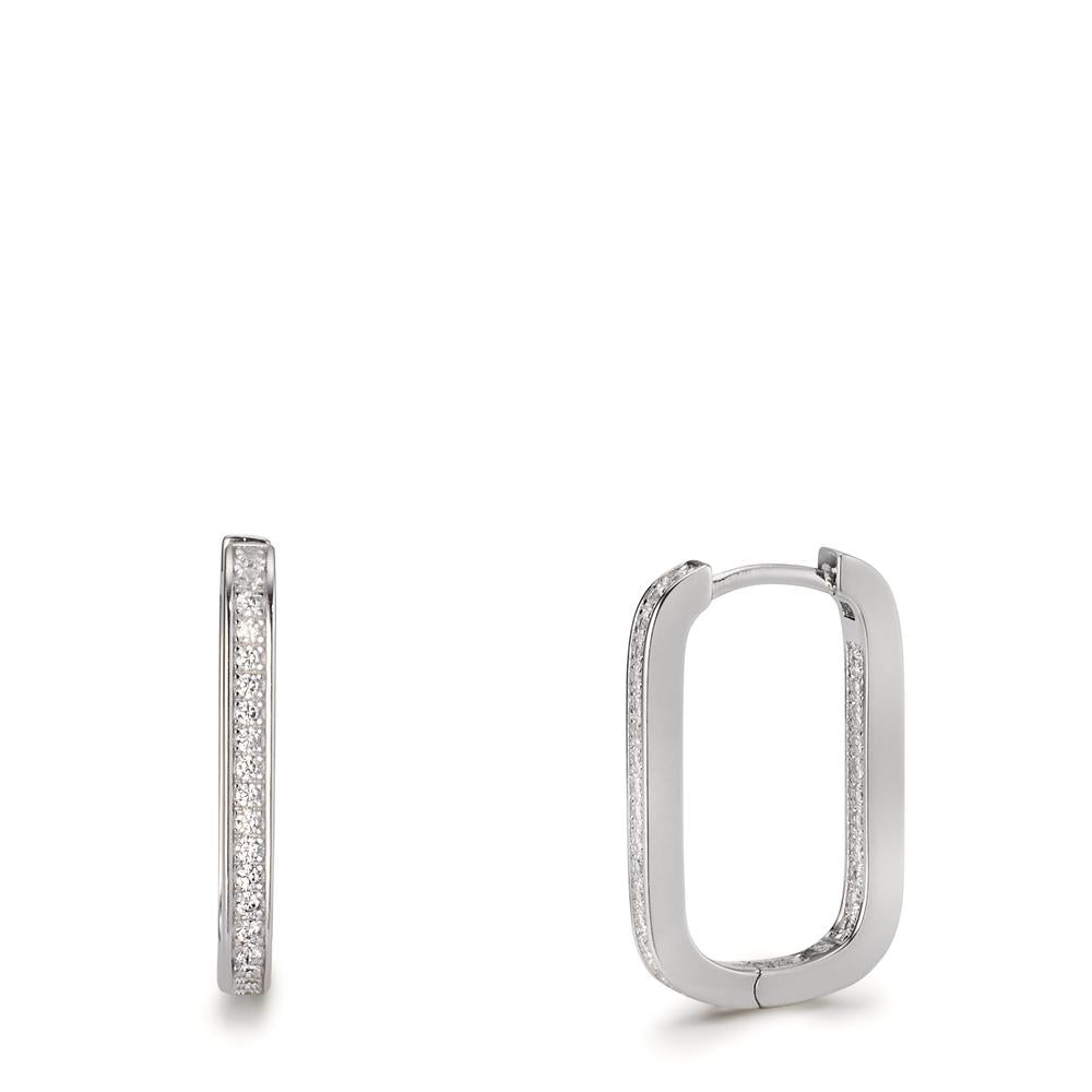 Hinged hoop Silver Zirconia Rhodium plated