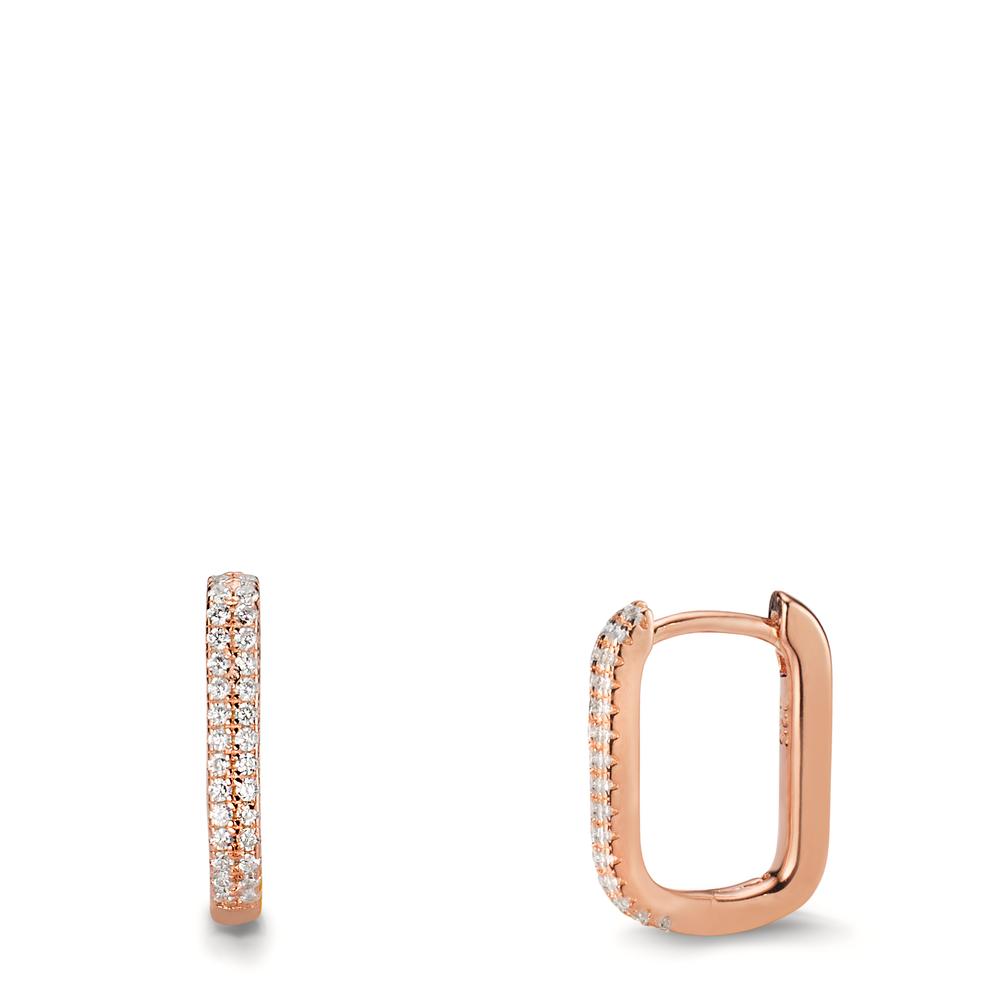 Hinged hoop Silver Zirconia Rose Gold plated