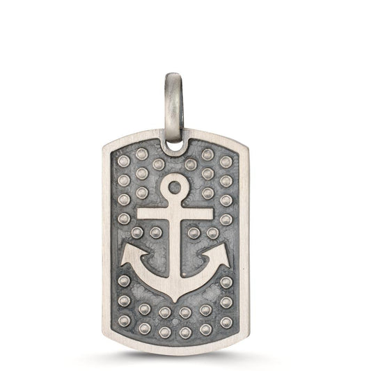 Engravable pendant Silver Patinated Anchor