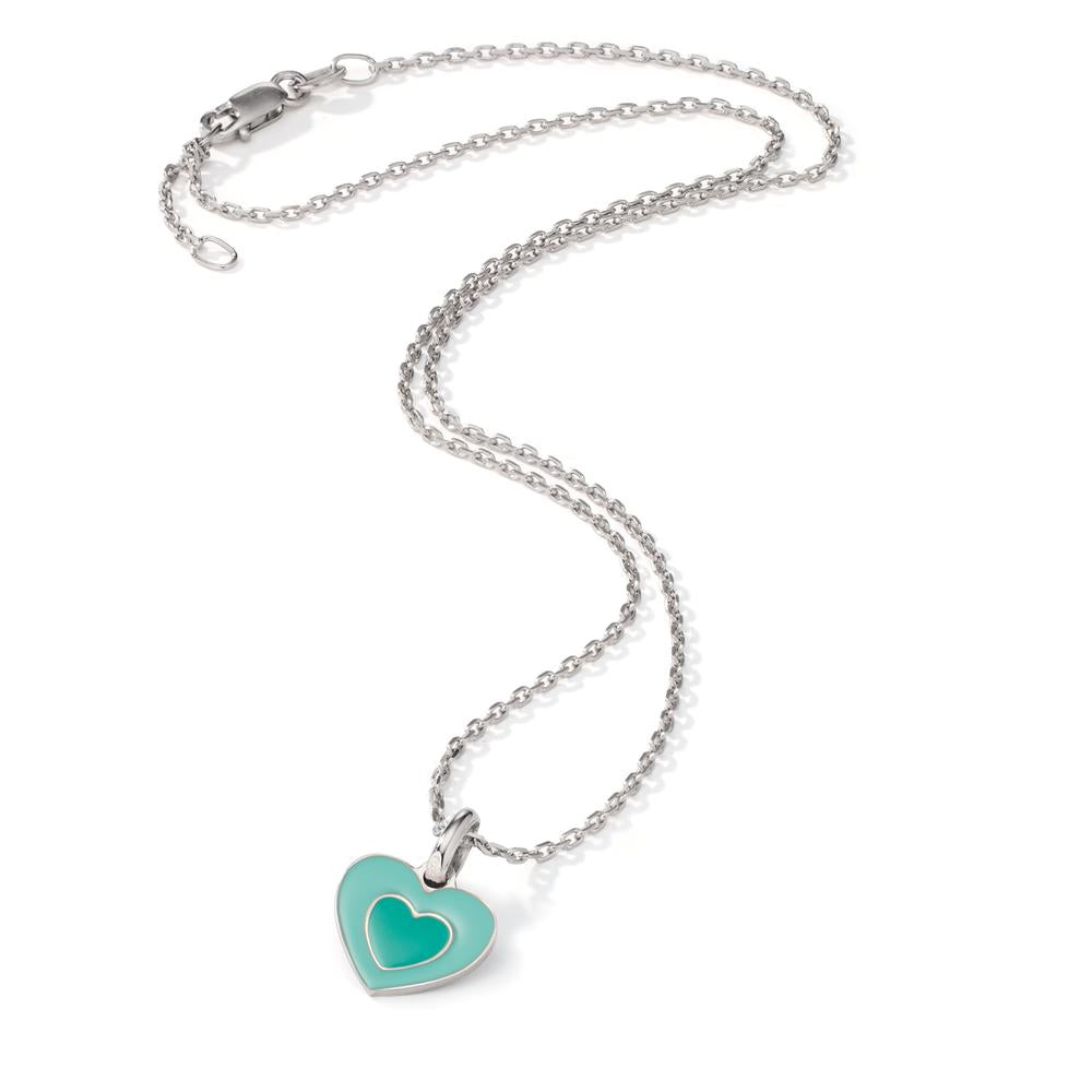 Necklace with pendant Silver Rhodium plated Heart 36-38 cm