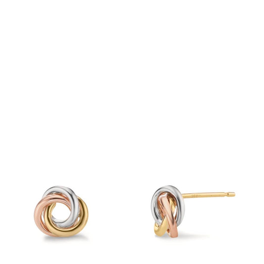 Stud earrings 9k Yellow Gold, 9k White Gold, 9k Red Gold Knot Ø7 mm