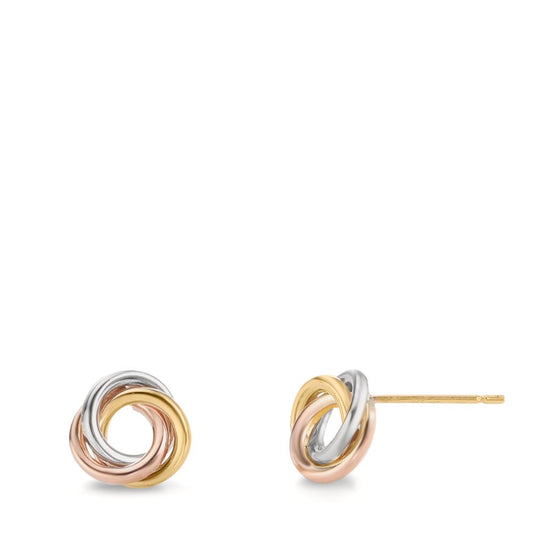 Stud earrings 9k Yellow Gold, 9k White Gold, 9k Red Gold Knot Ø8 mm