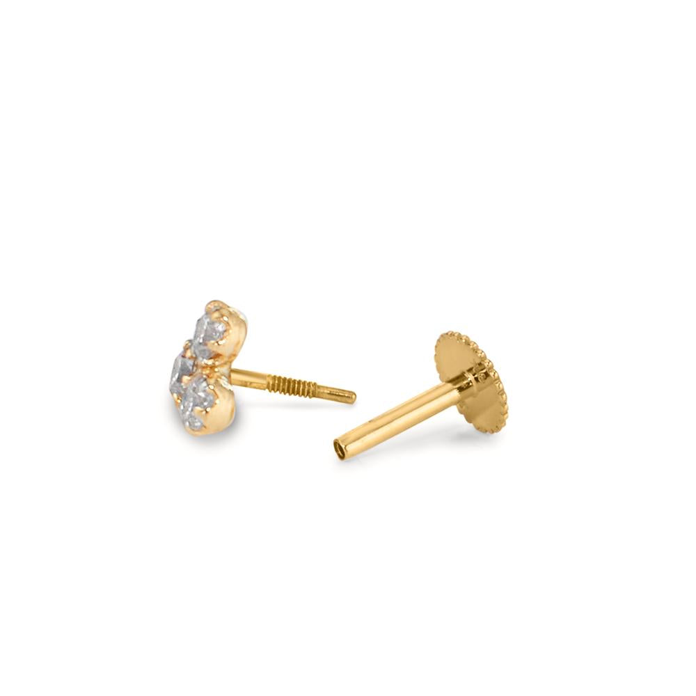 Piercing 9k Yellow Gold Zirconia 3 Stones Ø3.5 mm