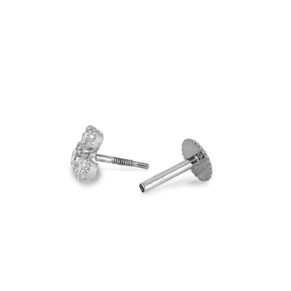 Piercing 9k White Gold Zirconia 3 Stones Ø3.5 mm