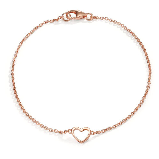 Bracelet Silver Rose Gold plated Heart 16-19 cm