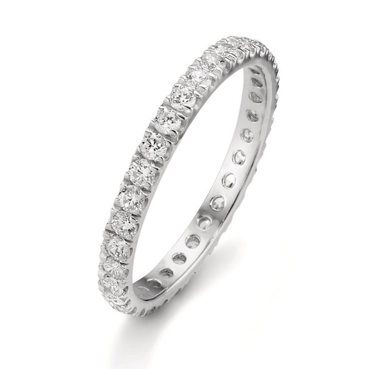 Memory ring Silver Zirconia Rhodium plated