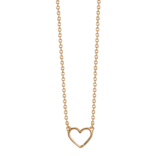 Necklace Silver Yellow Gold plated Heart 36-42 cm