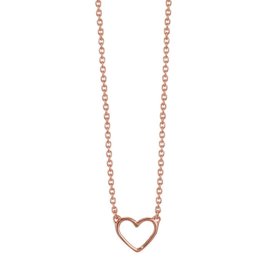 Necklace Silver Rose Gold plated Heart 36-42 cm