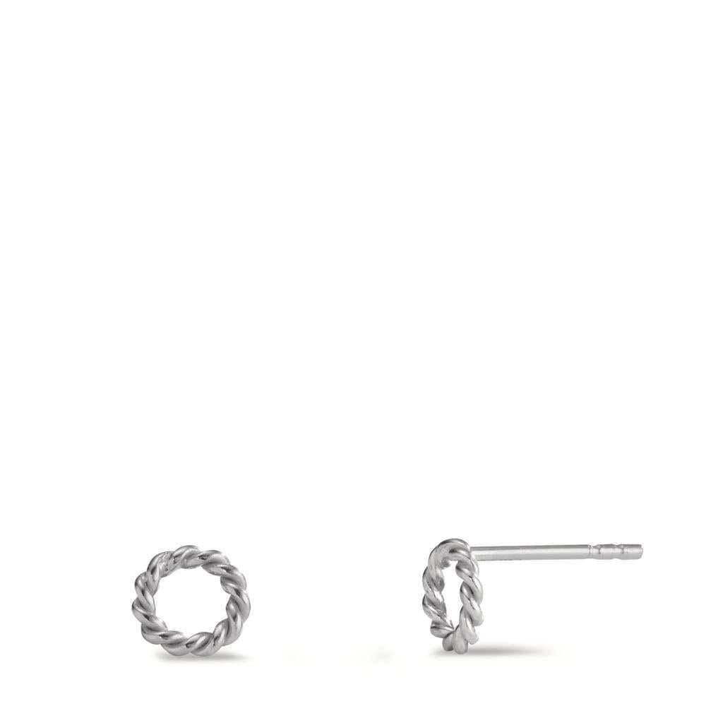 Stud earrings Silver Rhodium plated Ø6.5 mm