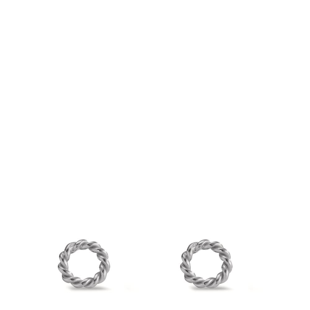 Stud earrings Silver Rhodium plated Ø6.5 mm