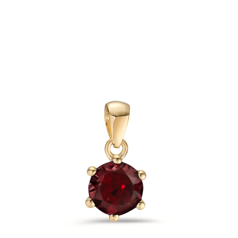 Pendant 9k Yellow Gold Garnet Ø6.5 mm