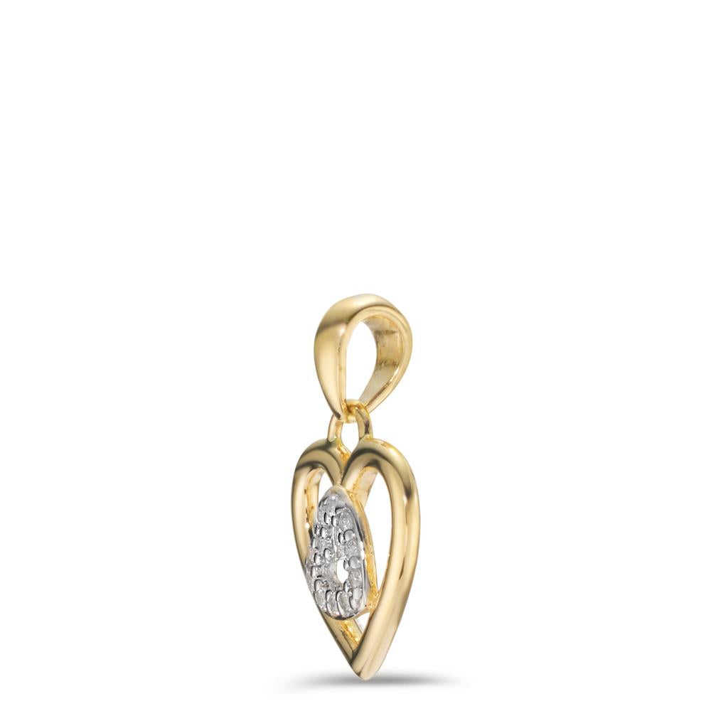 Pendant 9k Yellow Gold Zirconia Heart Ø11 mm