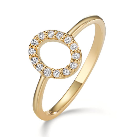 Ring 9k Yellow Gold Zirconia Ø8.5 mm