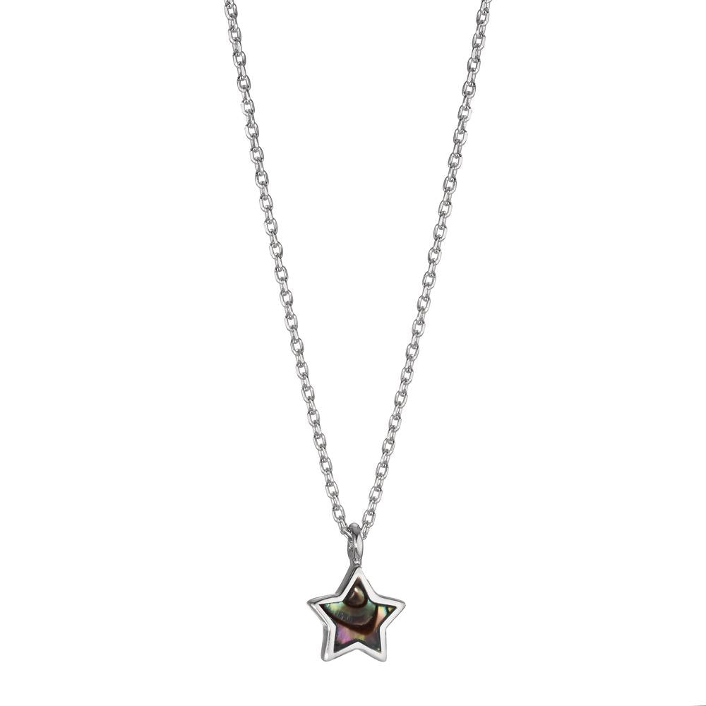 Necklace Silver Abalone Rhodium plated Star 36-38 cm Ø7.5 mm