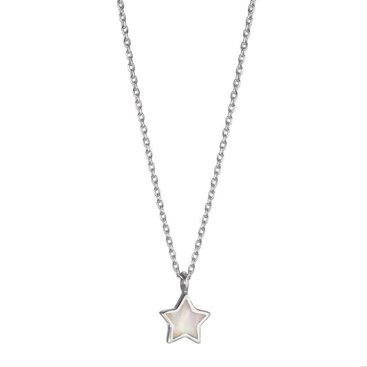 Necklace Silver Rhodium plated Mother of pearl Star 40-42 cm Ø7.5 mm