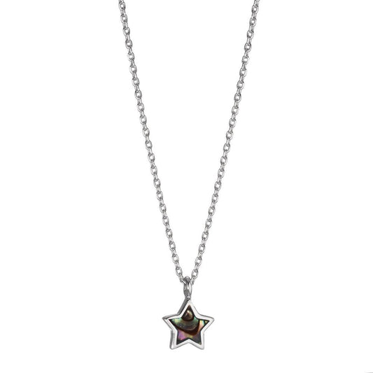 Necklace Silver Abalone Rhodium plated Star 40-42 cm Ø7.5 mm