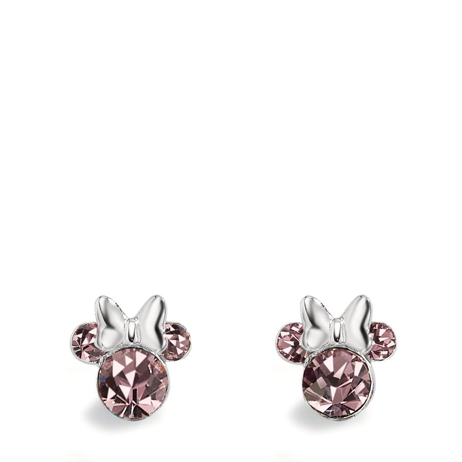 Stud earrings Silver Zirconia Lavender, 6 Stones