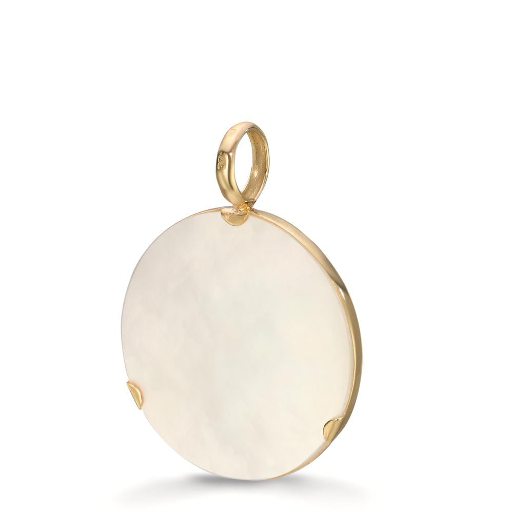 Pendant 9k Yellow Gold Mother of pearl Globe Ø17 mm