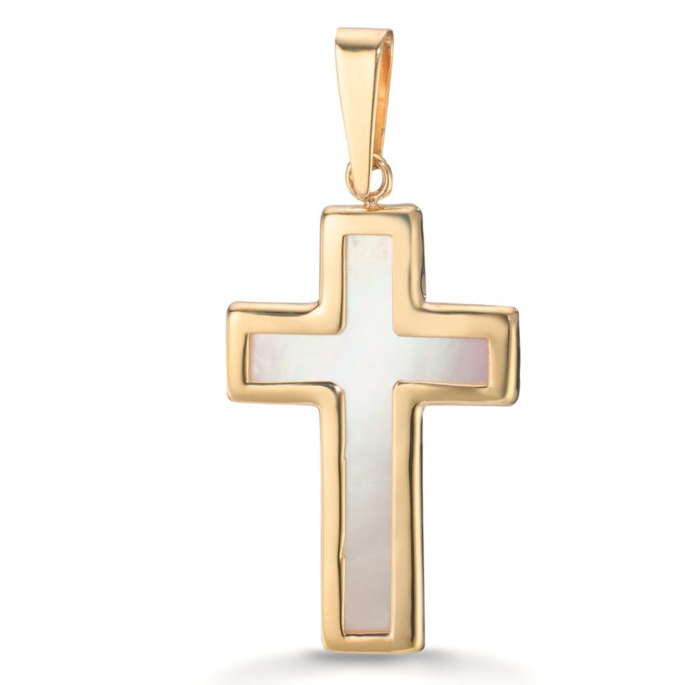 Pendant 9k Yellow Gold Mother of pearl Cross